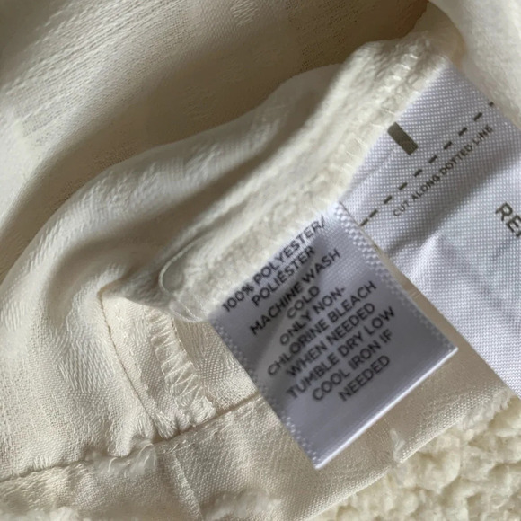 LOFT blouse top Textured Swirl Tie Back Blouse white size Small - Picture 10 of 16